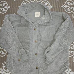 American Eagle Outfitters Gray Teddy Jacket